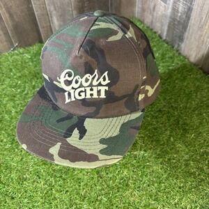 Vintage Coors Light Camo Snapback Hat Sportsman 100% Cotton‎ Adjustable Cap